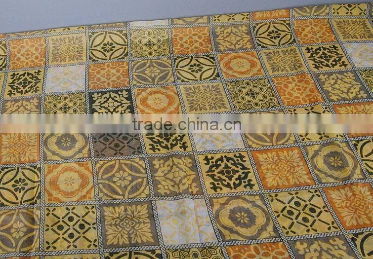 Yellow Leaf Flower Print Women Ladies Tassel Viscose Hijab Scarf Muslim