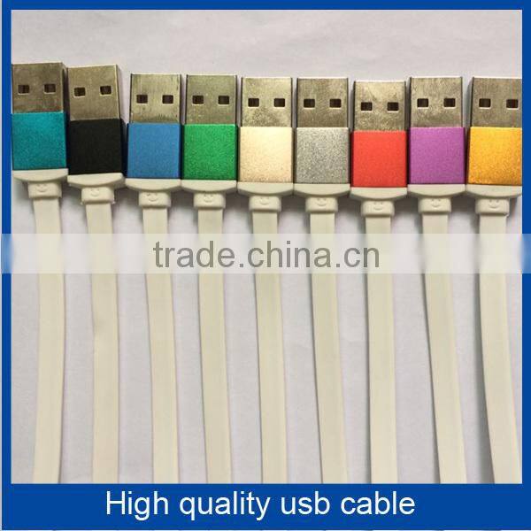 New Design Aluminum Flat USB Data Charging Cable for Samsung