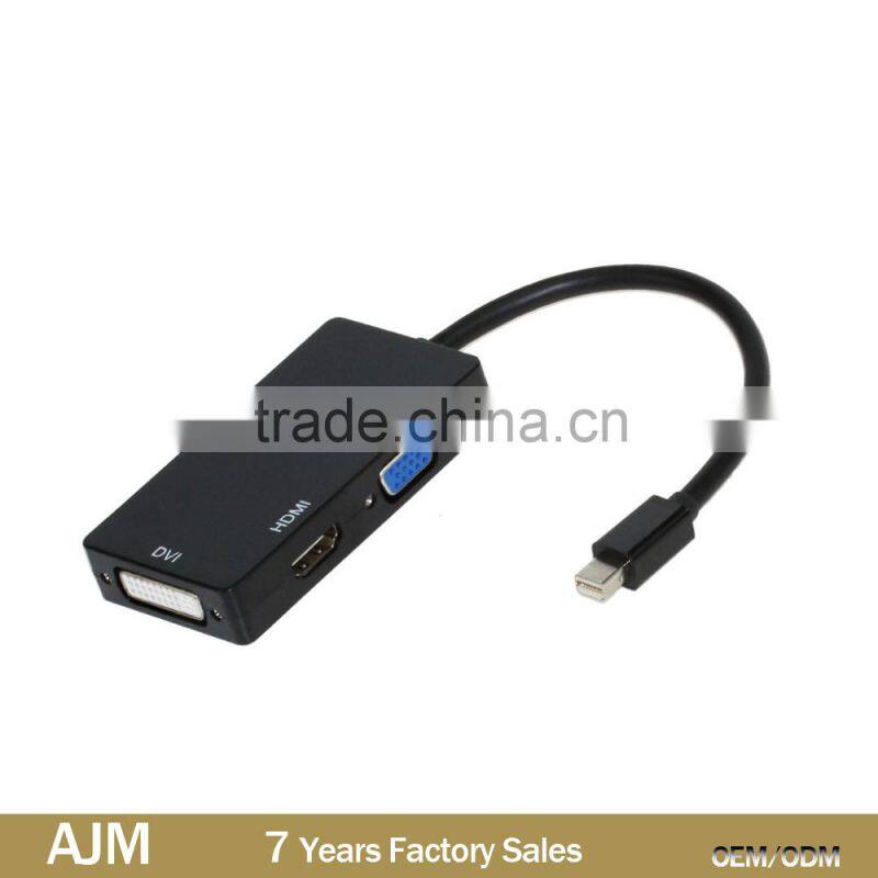 3 in 1 Thunderbolt Mini DisplayPort DP to HDMI DVI Displayport Cable Adapter
