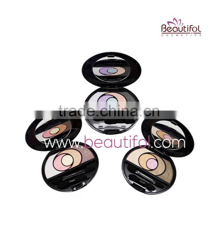 Wholesale eyeshadow makeup palettes, 5 eye shadow make up palette, Long-lasting, easily color, lovely cosmetics round compact