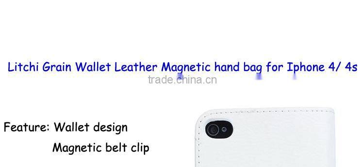 Accessories For Bags Litchi Grain Leather Clutch Bag Case PU Leather Phone Cases For iphone 4/4s Accesories Mobile Phone Cover