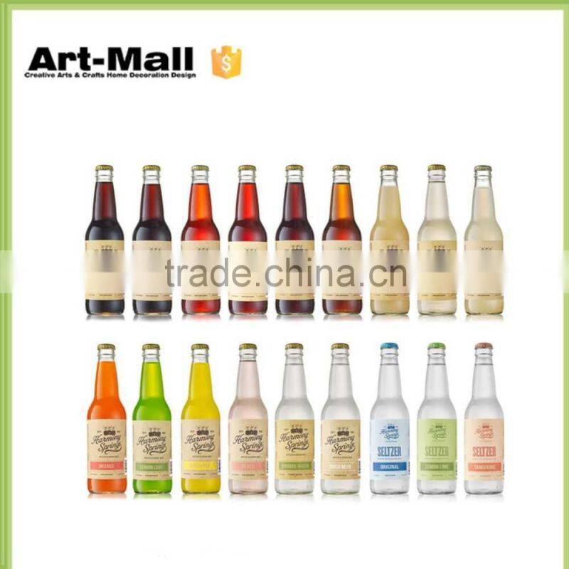 machine made cheap clear colored glass beer bottles with logo custom