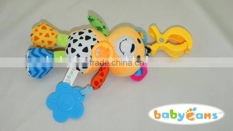 Babyfans Baby Cute Bear Shaped Plush Music Voice Flexible Puppet Educational Hanging Toys china factory wholesale