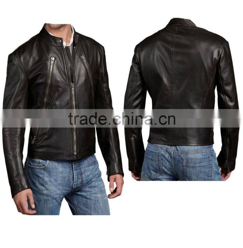 COOL AND STYLISH MENS LEATHER BIKER JACKET