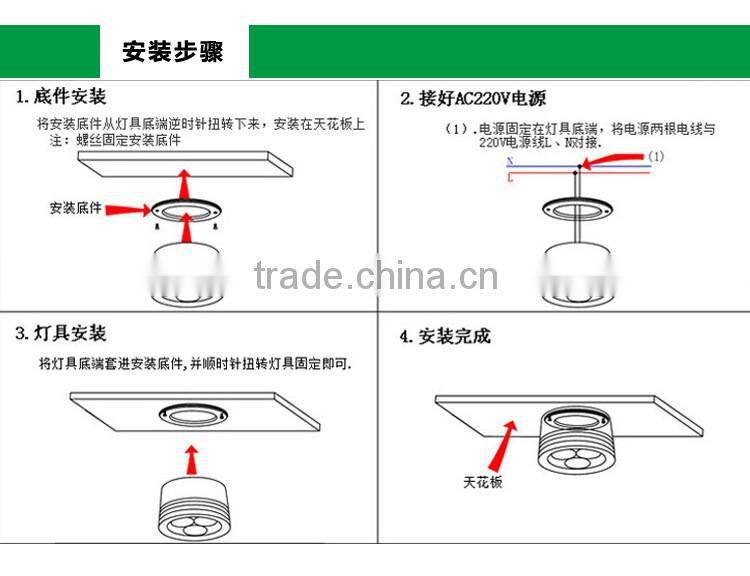 Surface Mounting 3w 5w 7w 12w 15W LED Downlights Led Ceiling Light Spotlights Rotate 360 degrees