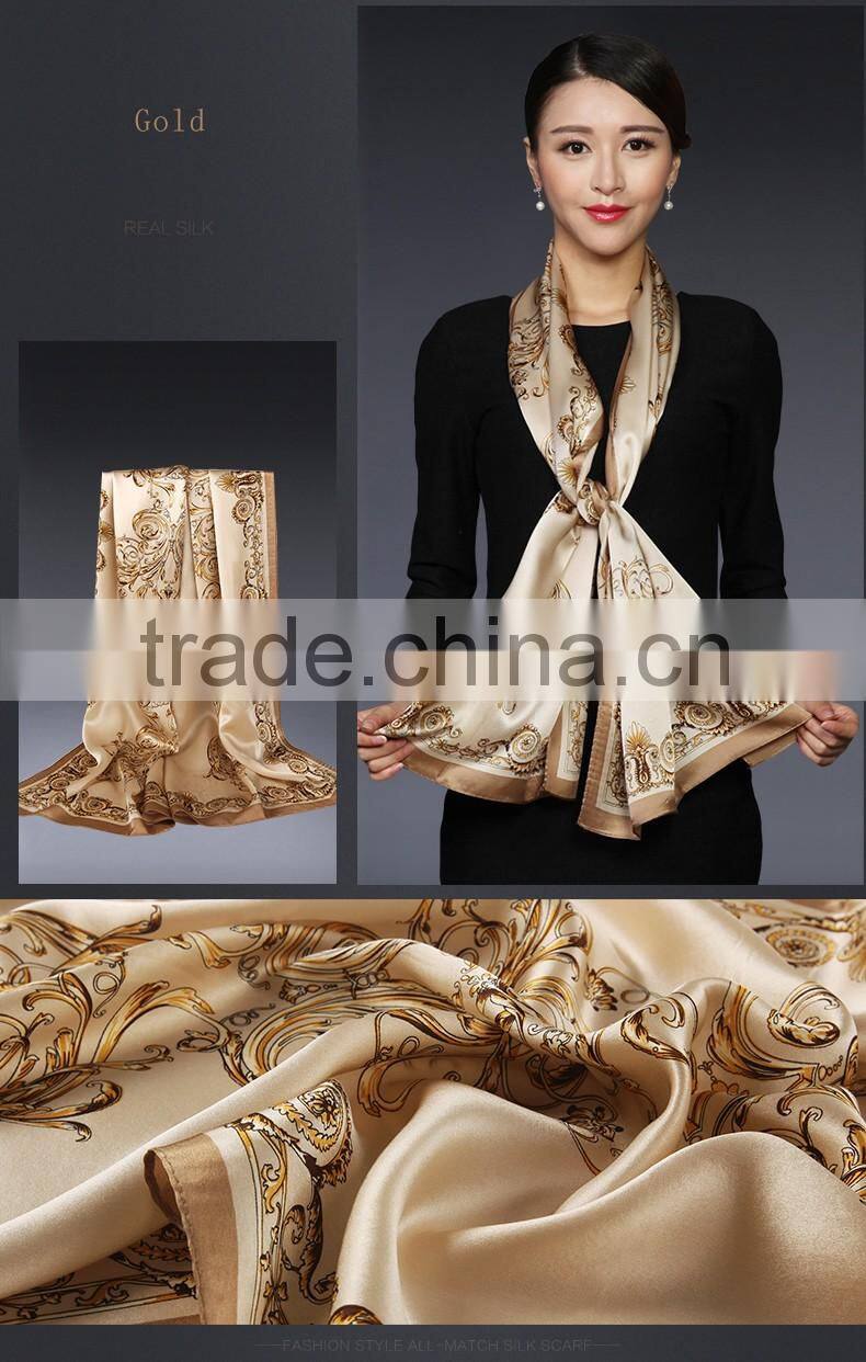 Manufacturer wholesale 100% Silk hijab scarf Euro Style digital printing silk scarves girls party dresses