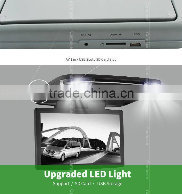 Digital screen 15.6 inch roof mount bus monitor supported USB/SD/TV/IR/FM/Wireless game