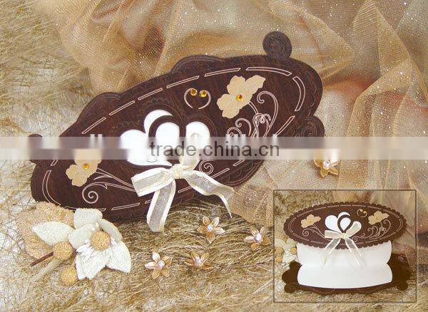 individuality wood wedding invitation rose card