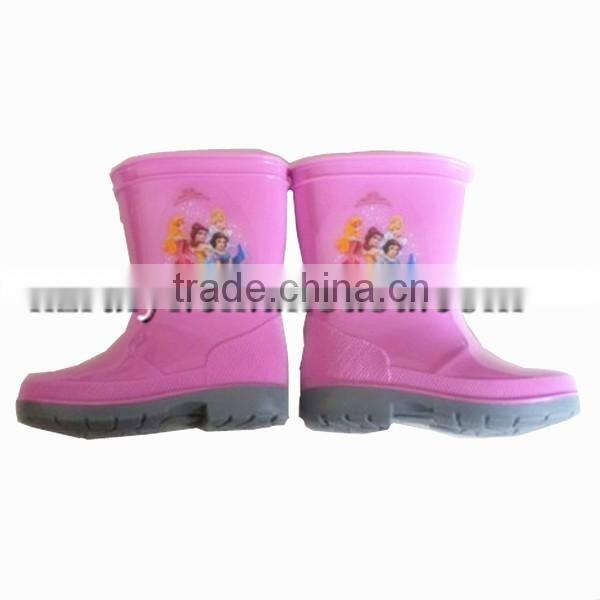 cheap kids fashionable girls plastic construction pvc rain boots