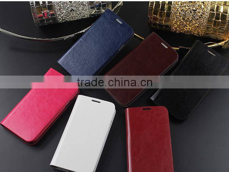 Genuine leather Magnetic flip wallet case for samsung galaxy s6 edge plus