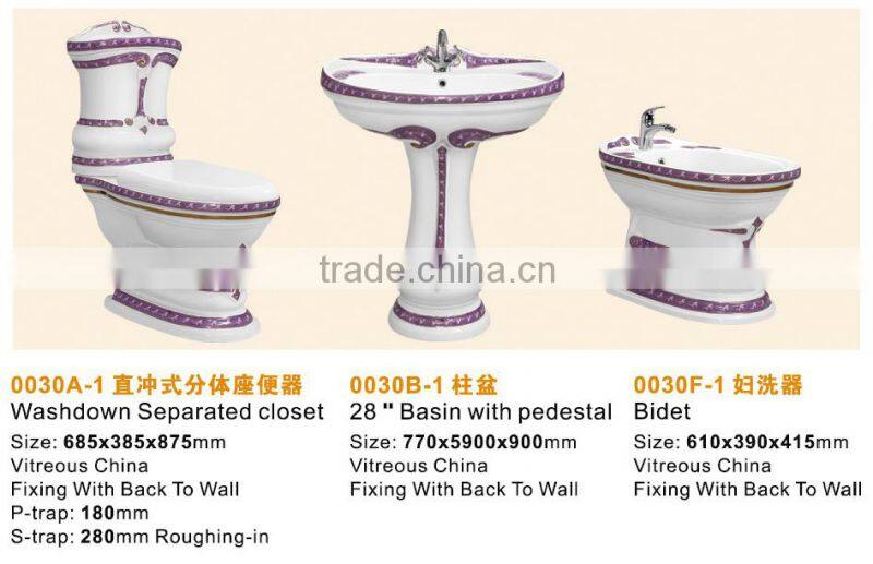 China supplier bathroom design two piece toilet set