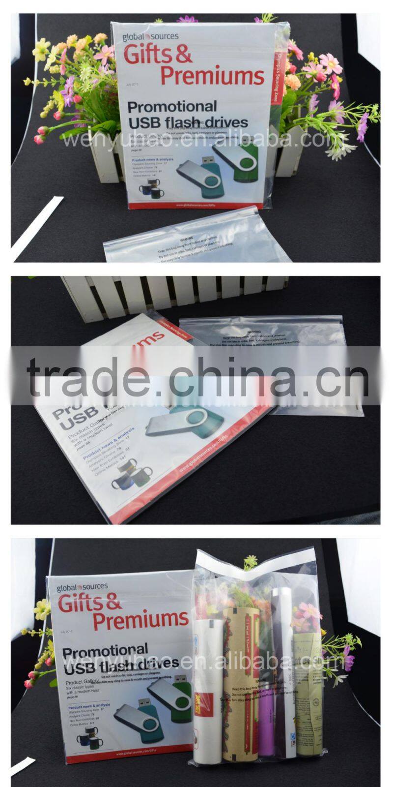 self adhesive sealed plastic bag , Resealable plastic clear bags