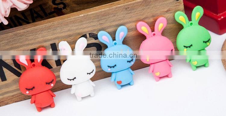 Custom cartoon rabbit usb flash drive
