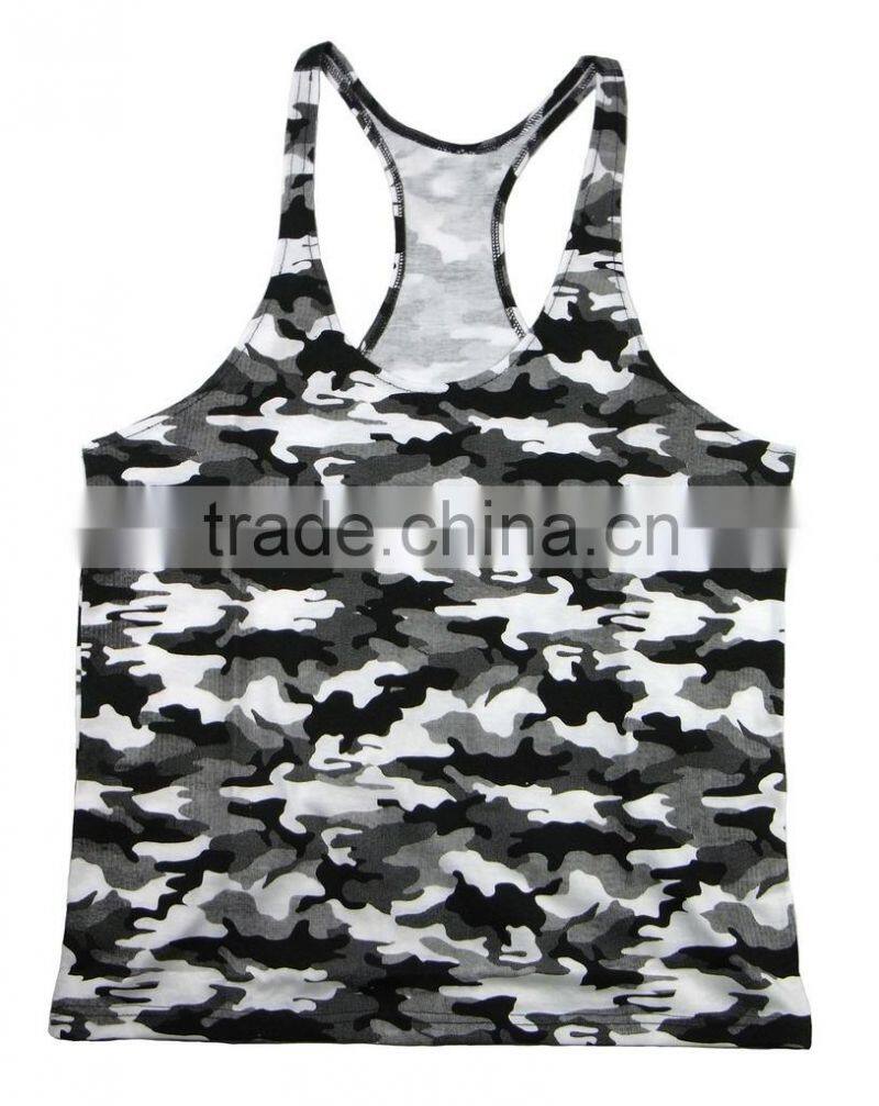 wholesale bodybuilding deep cut gym tank top with customer's logo
