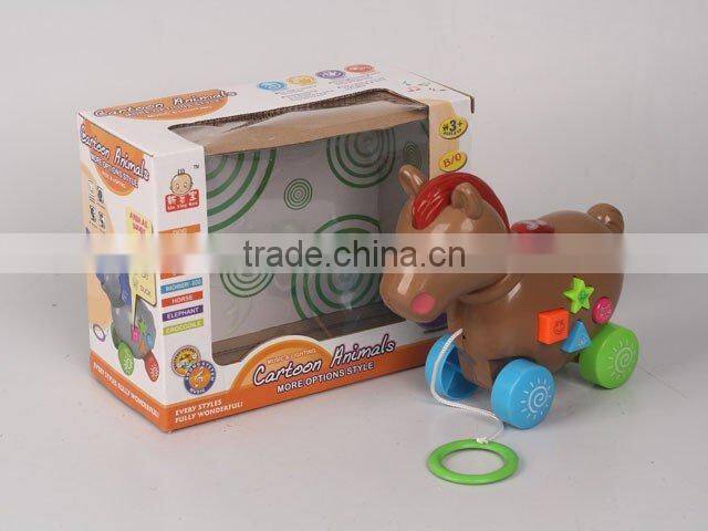 BATTERY OPERATED PULLING HORSE WITH LIGHT & MUSIC