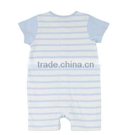 Adorable Baby Boys 2 Piece Set Of Striped Short Sleeved Romper