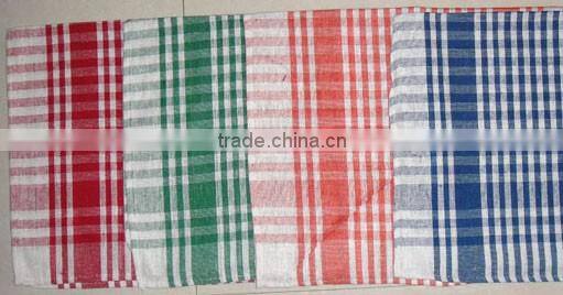 China supply 41x67cm 55g cotton kitchen tea towel red stripe