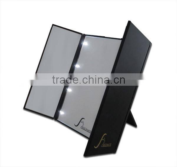 vanity girl hollywood three sides led lighted makeup mirror