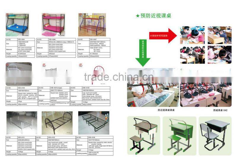 2-steater school chair/2 seater student desk and chair