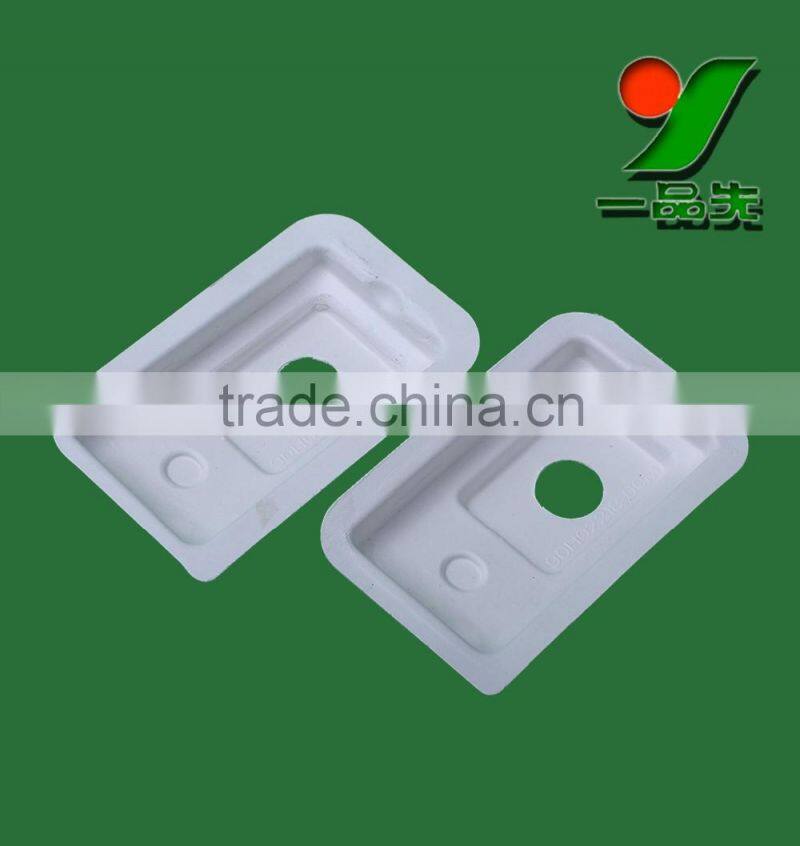 Customized White Bagasse Pulp Packaging Boxes / Biodegradable Fiber Molded Black Box Packaging