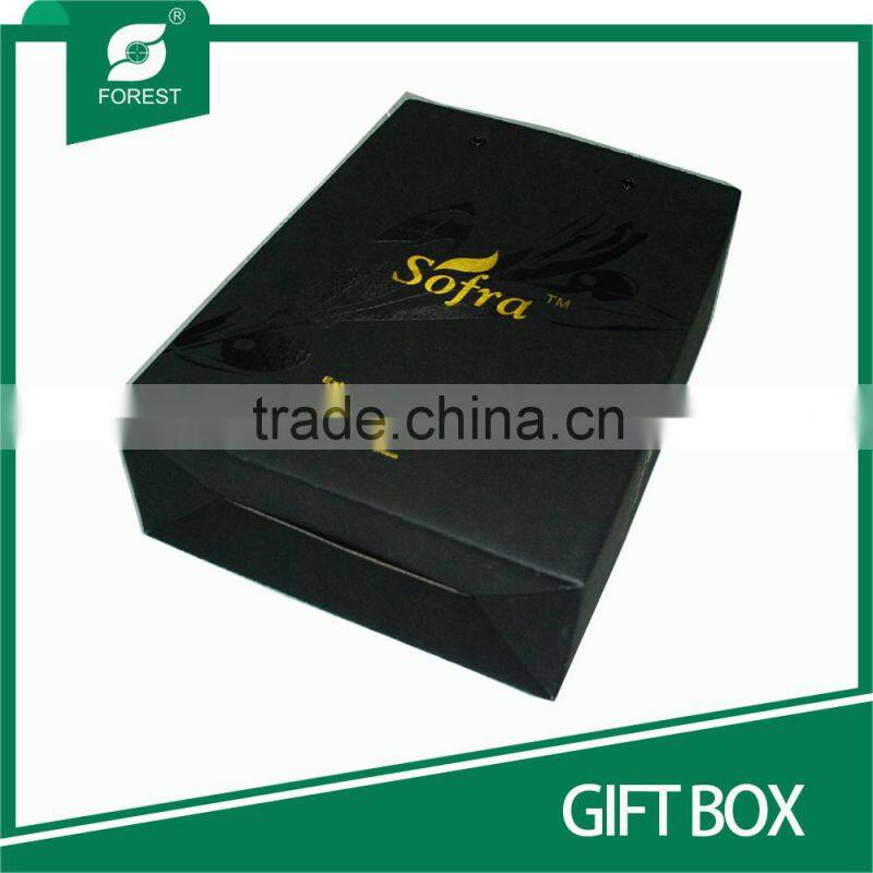 OEM HAND MADE PAPERBOARD GIFT BOX WITH GOLD HOT STAMPPING