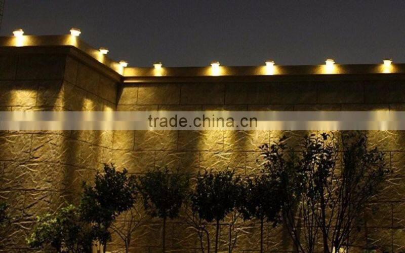 Water Resistant with Switch Solar Powered 3-led Gutter Light Fence Lamp Outdoor Solar Gutter LED Lights