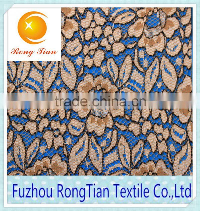 Polyester Africa specially designed embroidery lace fabrics for fashionable clothes