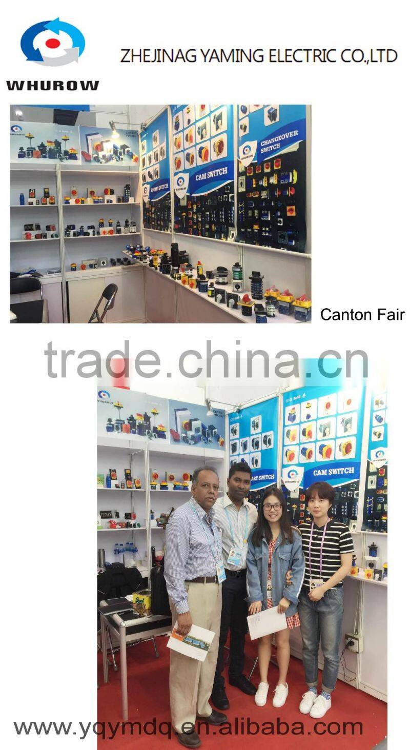 Cam switch YMW26-63/1GS with padlock changeover rotary switch 1 stage 2 positions on-off 4 terminals 63A Ui 690V sliver contacts