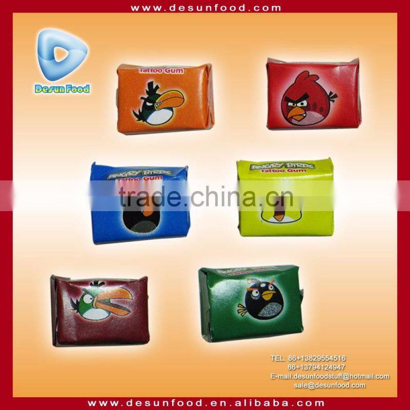 Sandwich box bubble gum with tattoo paper