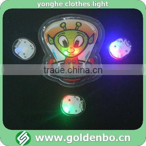 Cartoon PVC flashing clothing light for being sewed on kids clothes