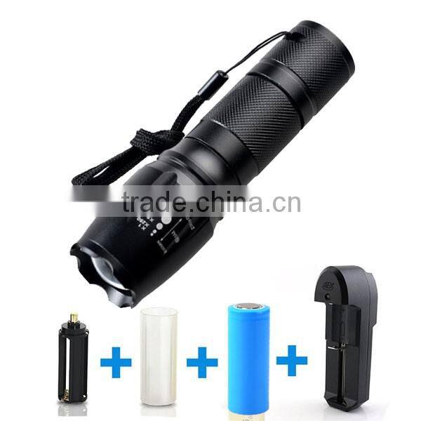 Ultra bright E26 Aluminum 26650/18650/3*AAA Battery Military 1200 Lumen Best Tactical Flashlight Rechargeable