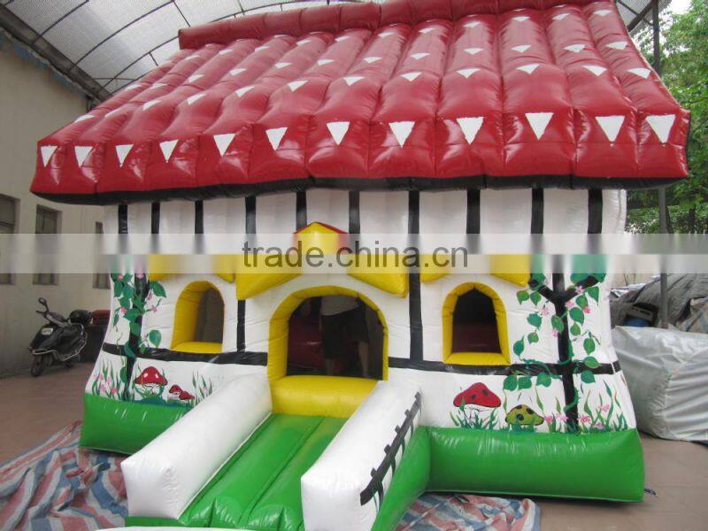 Most popular design cheap Mini cute Mushroon inflatable bouncer house bouncer castle game