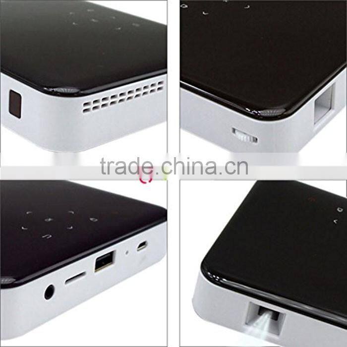 Leadzm Low Cost Android 4.4 AirPlay Outdoor Laser Projector Portable LED Mini Projector Black