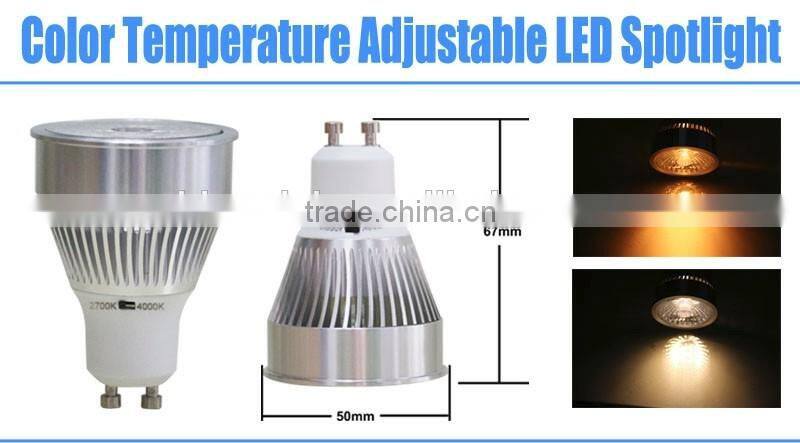 7W GU10 Color Temperature Adjustable LED Spotlight