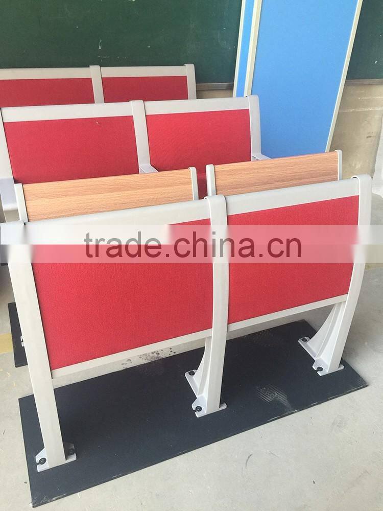 Cheap Aluminum Attached Folding College School Student Desk and Chair HXFD001