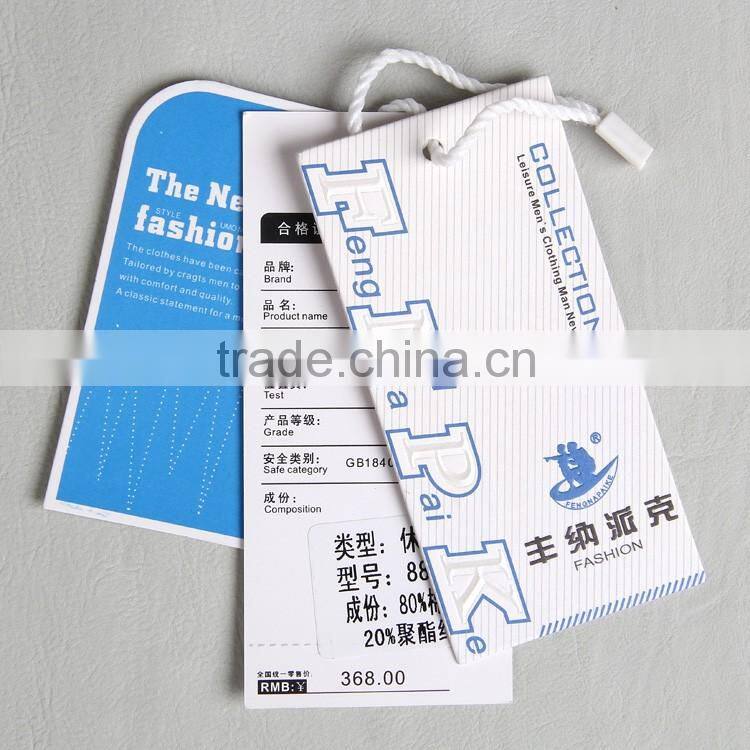 new design hangtag with seal tag for leisure men's clothing