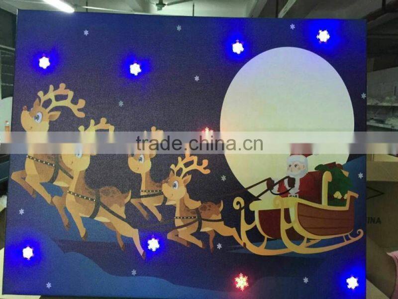 Custom Lighted Christmas Tree Led Canvas Wall Art Prints For Sale