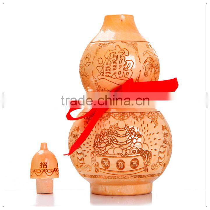 Peach wooden carved Wu Lou-Gourds