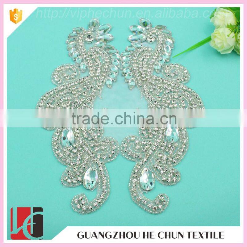 HC-3598 Hechun Single Hotfix Sewing Stone Applique for Woman Dress