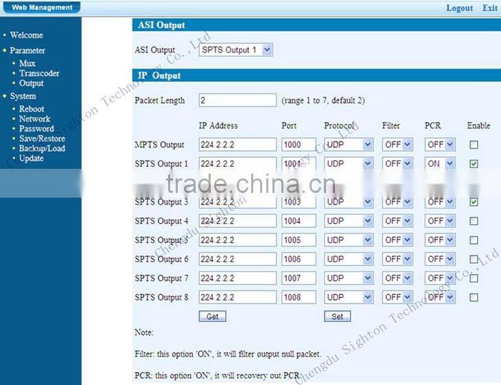 8 in 1 MPEG2 SD to MPEG2/H.264 SD transcoder converter