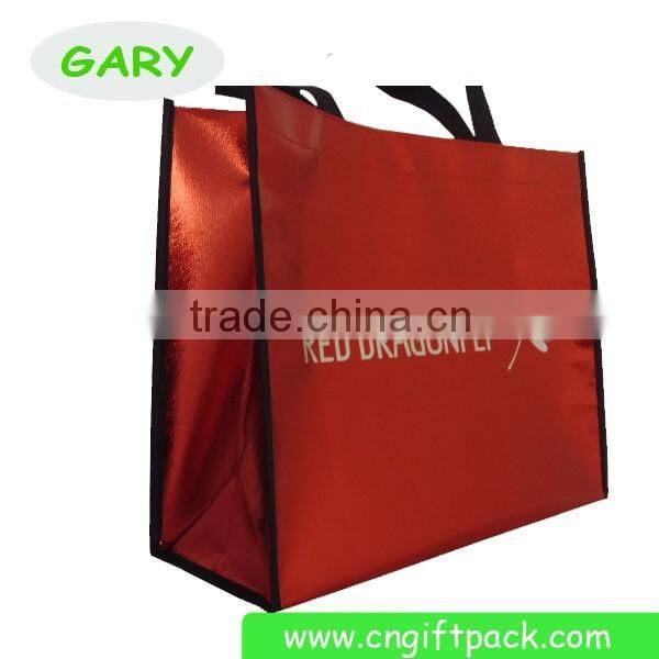 Non Woven Bag with Zipper Tote Bag Metallic Shopping Tote 2016