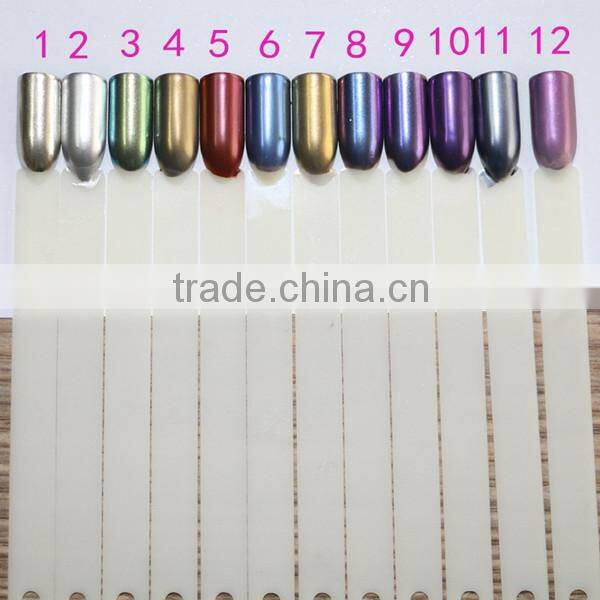 New arrival nail chrome powder with 12 colors nail mirror pigment powder