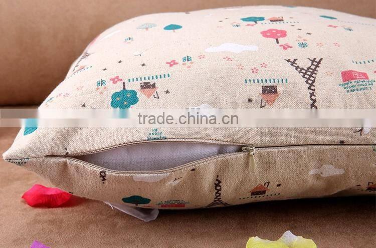2015 Creative Eiffel Tower cartoon cotton and linen pillowcases sofa cushion cover