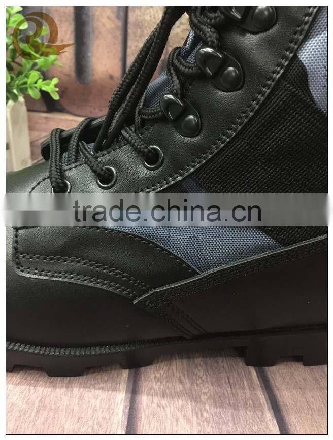 Genuine leather British black police jungle boots army boots
