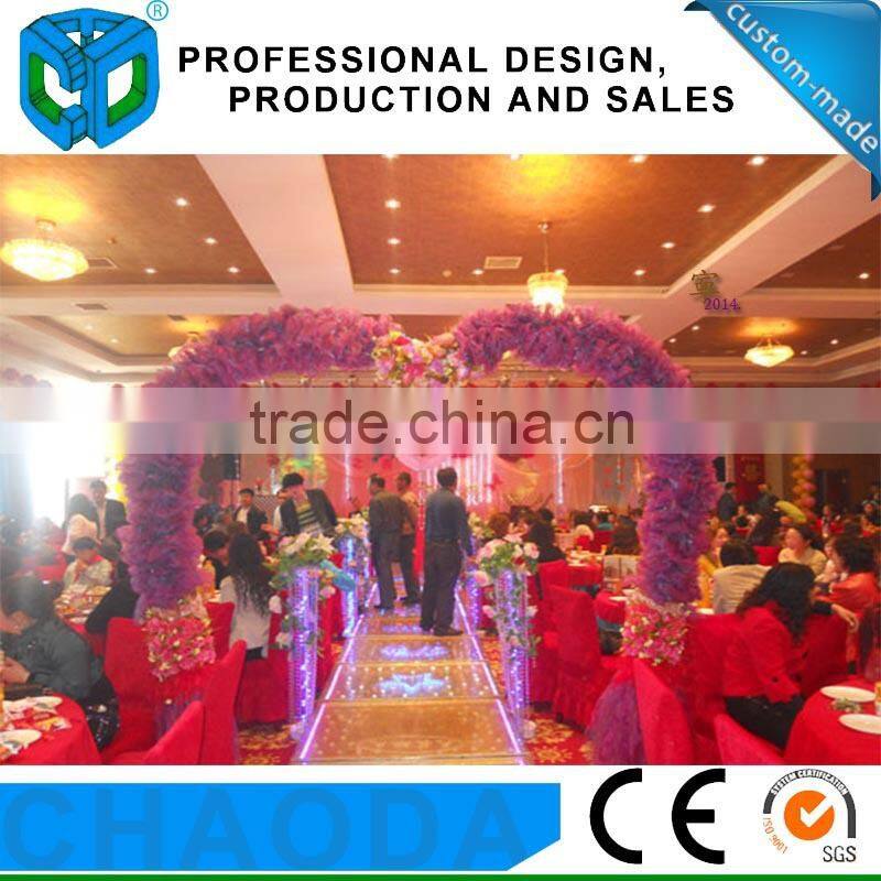 Transparent clear lighting white acrylic glass wedding stage platform