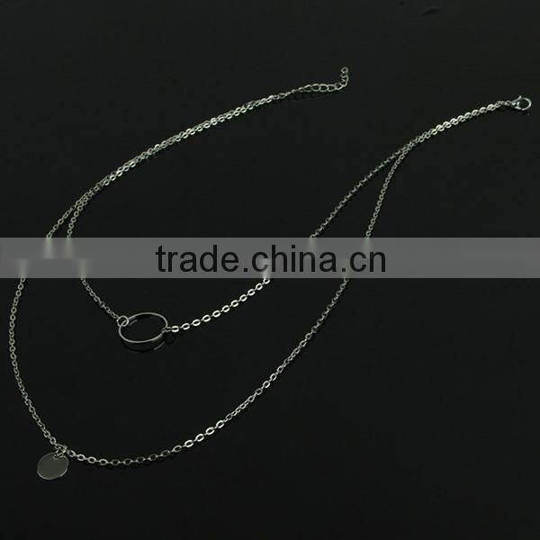 ring couple thin stainless steel chain necklace, funky chain necklace