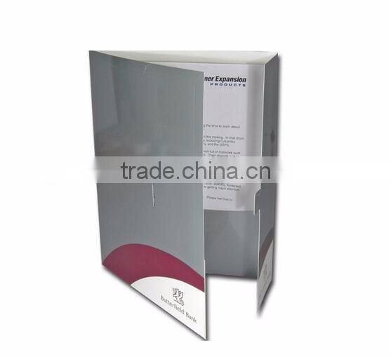 Black paper folder printing, OEM print company logo folders