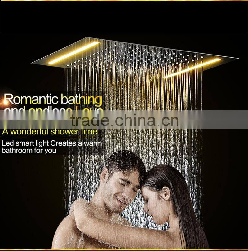 rain spa shower set 360*500mm led light rain shower head embed ceiling color change body spray bathroom shower head set