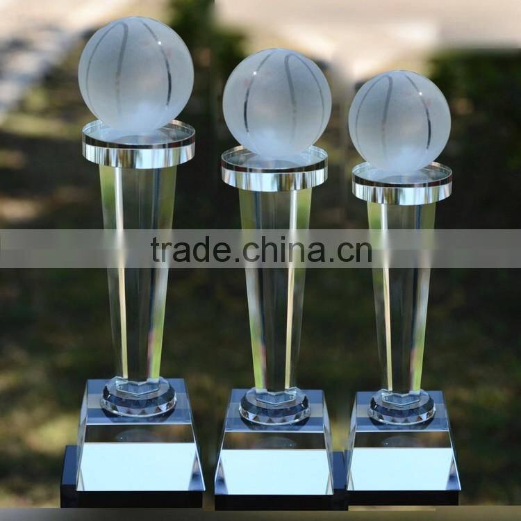 2016 crystal glass nba plastic basketball trophy wholesale