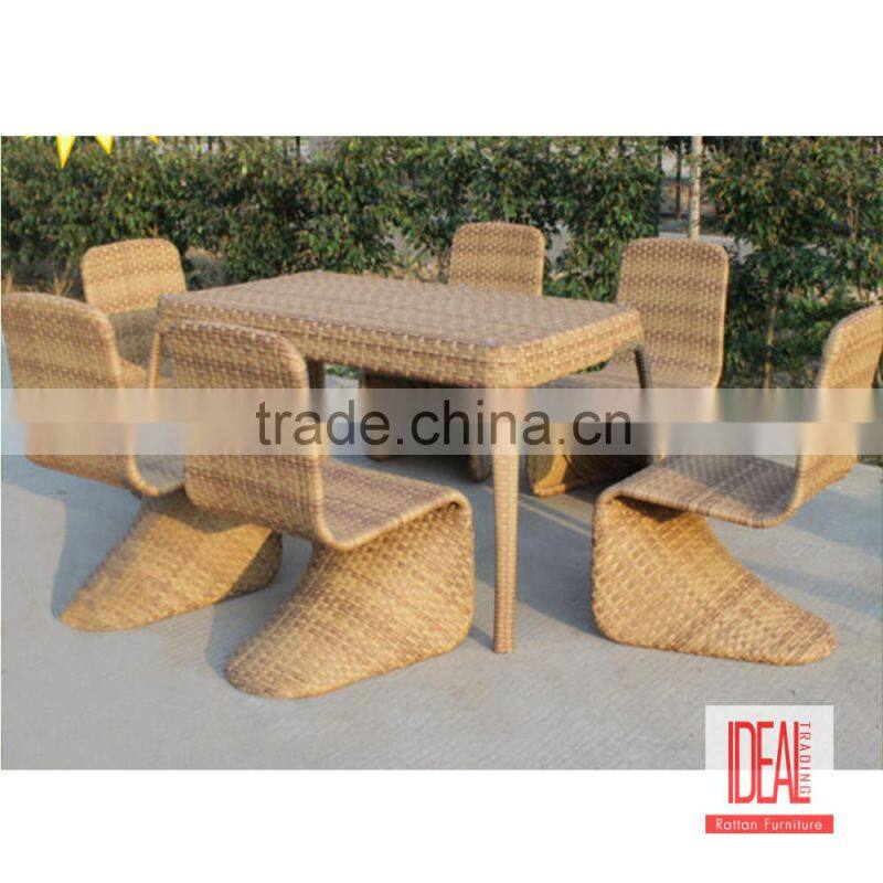 rattan garden furniture glass top dining furniture table and chair cane dining chair